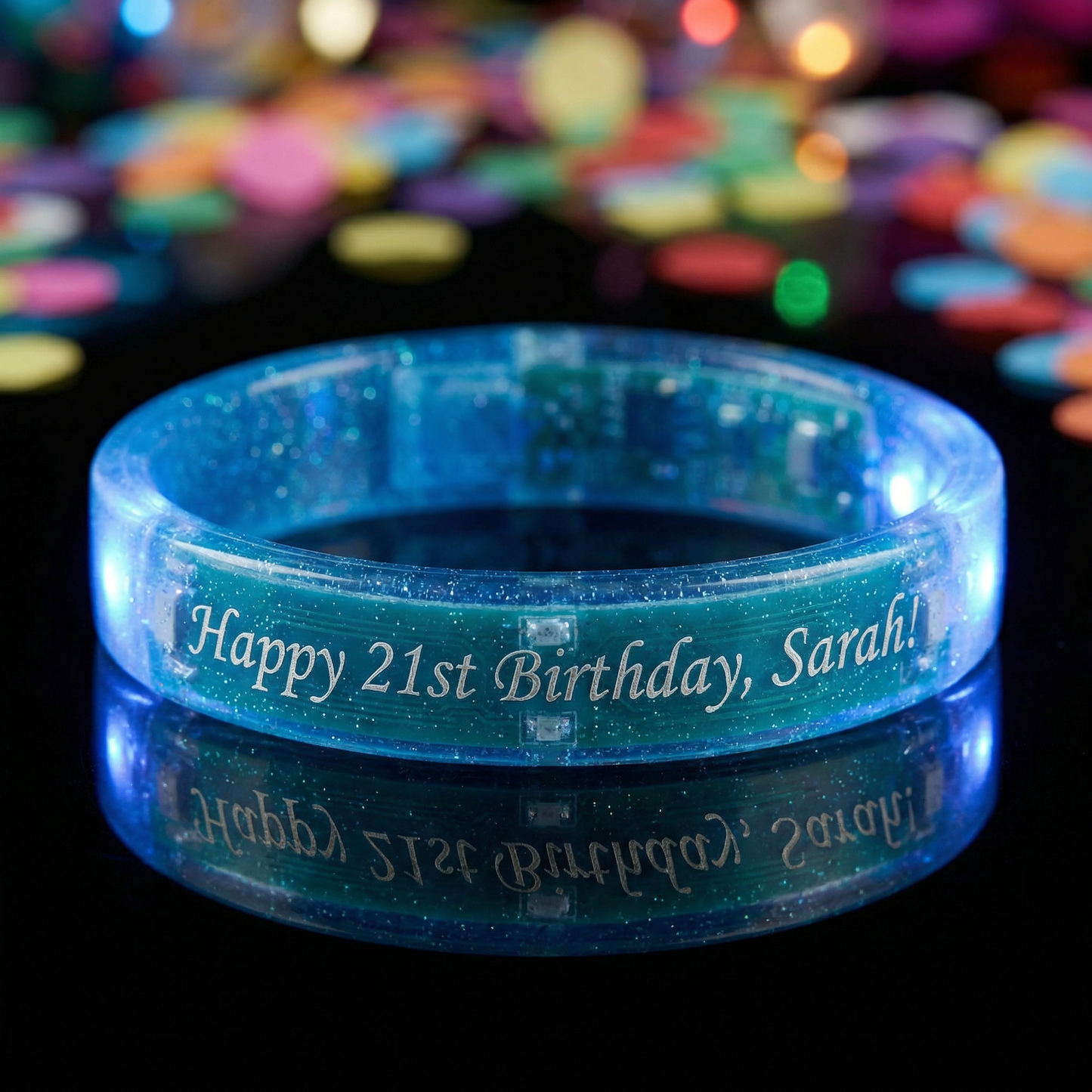 Personalized LED Party Bracelets with Custom 3D Text for Events and Celebrations
